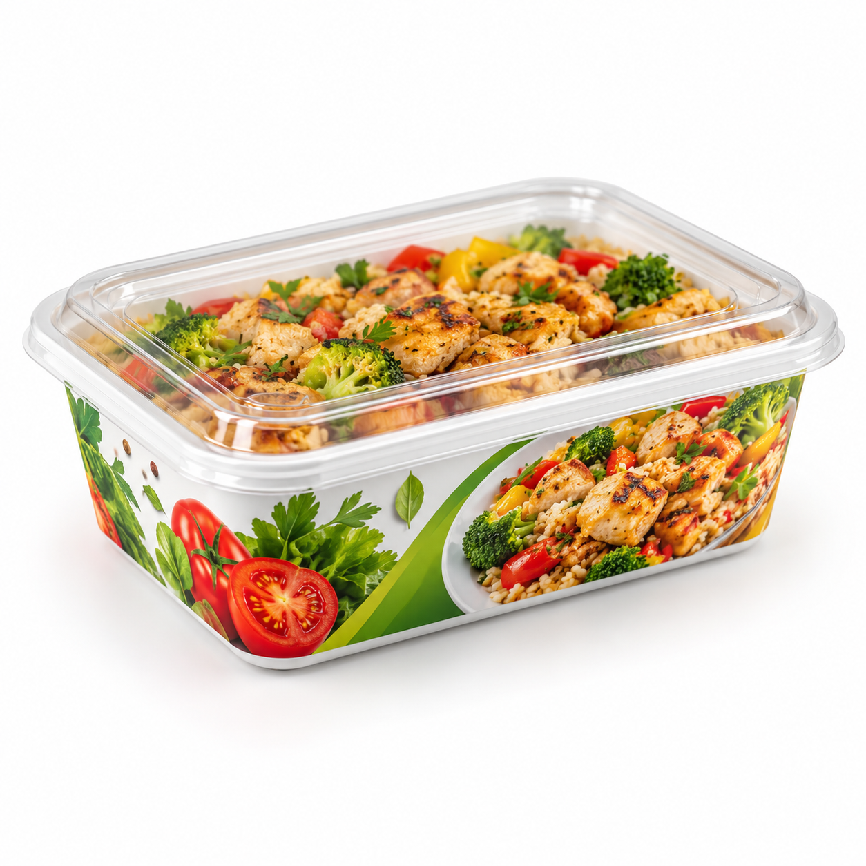 Retail-ready printed plastic IML packaging